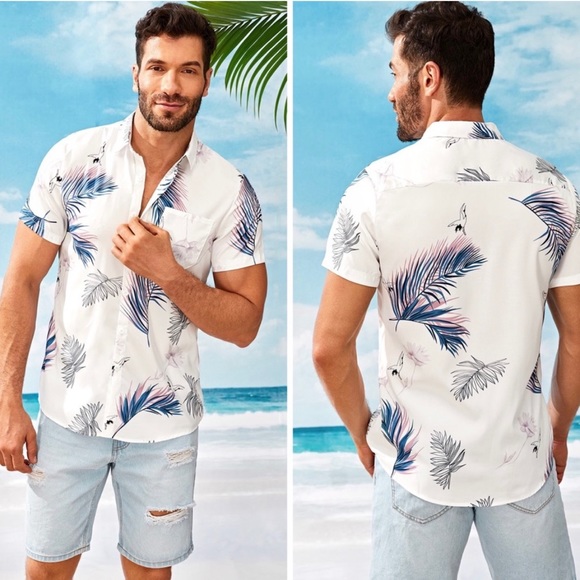 Other - NWT Men’s leaf print pocket shirt super soft